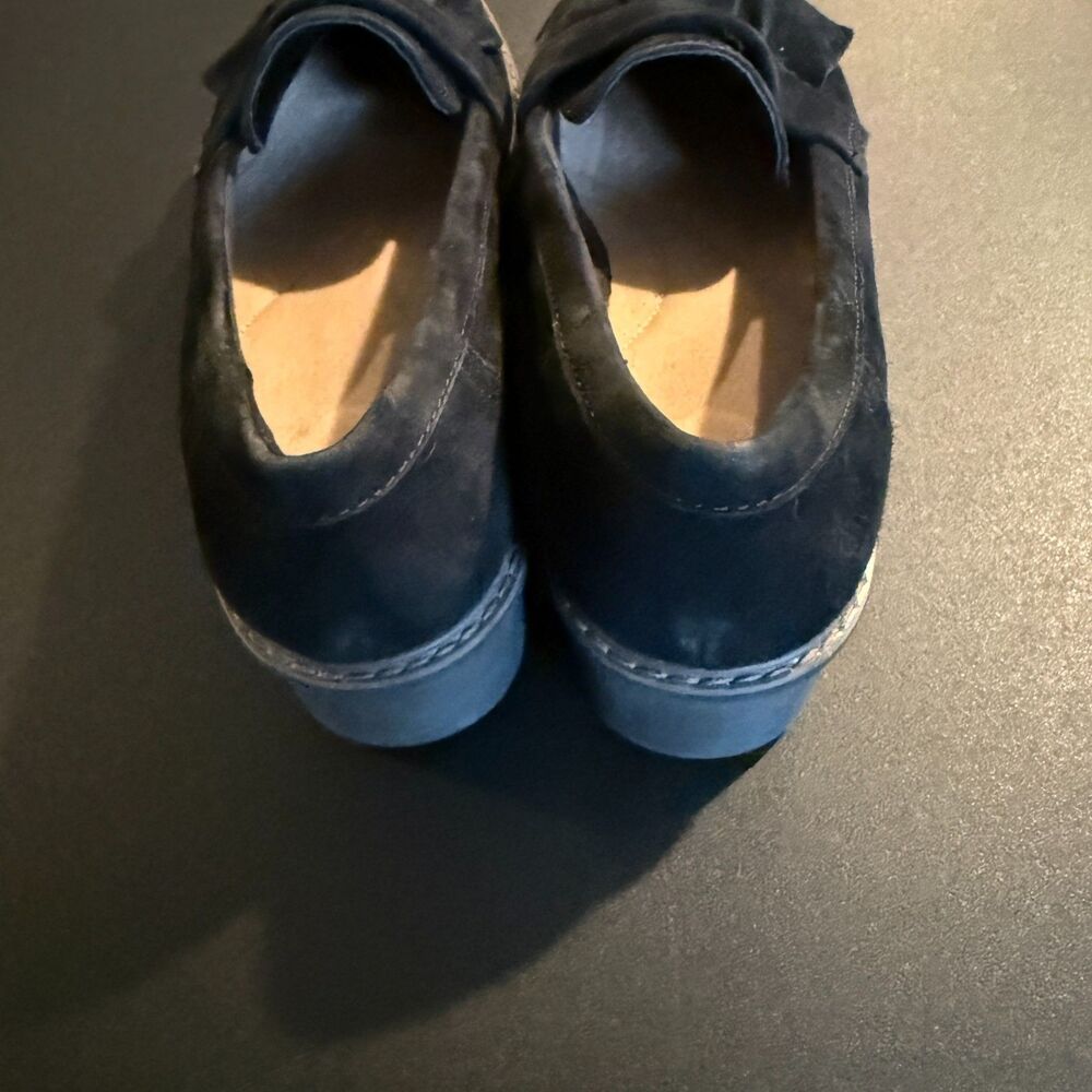 Clark's Collection Women's Airabell Wedge Slip On Suede Ruffle Loafers Black 10 - Picture 7 of 9